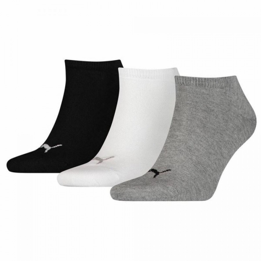 Puma Meias Tênis Preto Branco Cinza 3 pares  Oferta + Barato