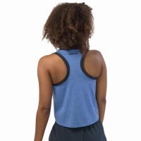Camiseta Head Play Crop Top Blanco Azul Royal Mujer  Oferta + Barato
