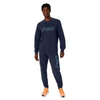 Pantalon Asics Logo Midnight Blue Green  Offre - Pas cher